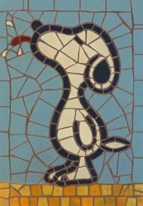 Tranh mosaic gốm 8 Snoopy wall mosaic