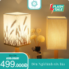 Đèn ngủ để bàn đọc sách đế gỗ chụp vuông nhiều họa tiết 1 Đèn ngủ để bàn đọc sách đế gỗ chụp vuông nhiều họa tiết trang trí phòng khách phòng ngủ
