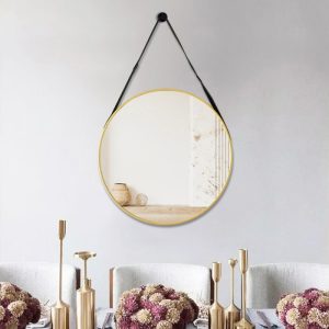 gường treo tường hiện đại - gương tròn