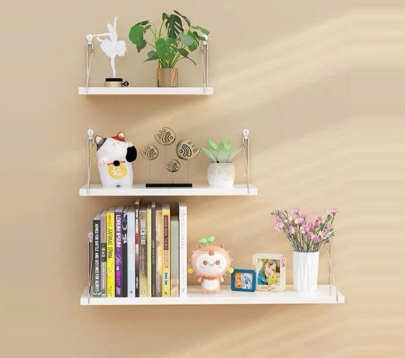 Kệ treo tường decor không khoan giúp tối ưu không gian